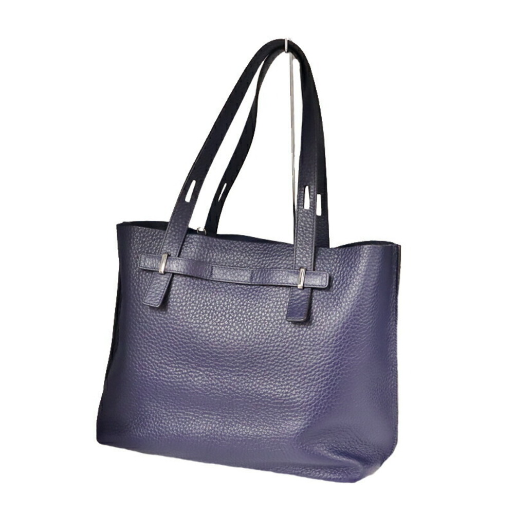 FURLA tote bag shoulder leather Navy Blue